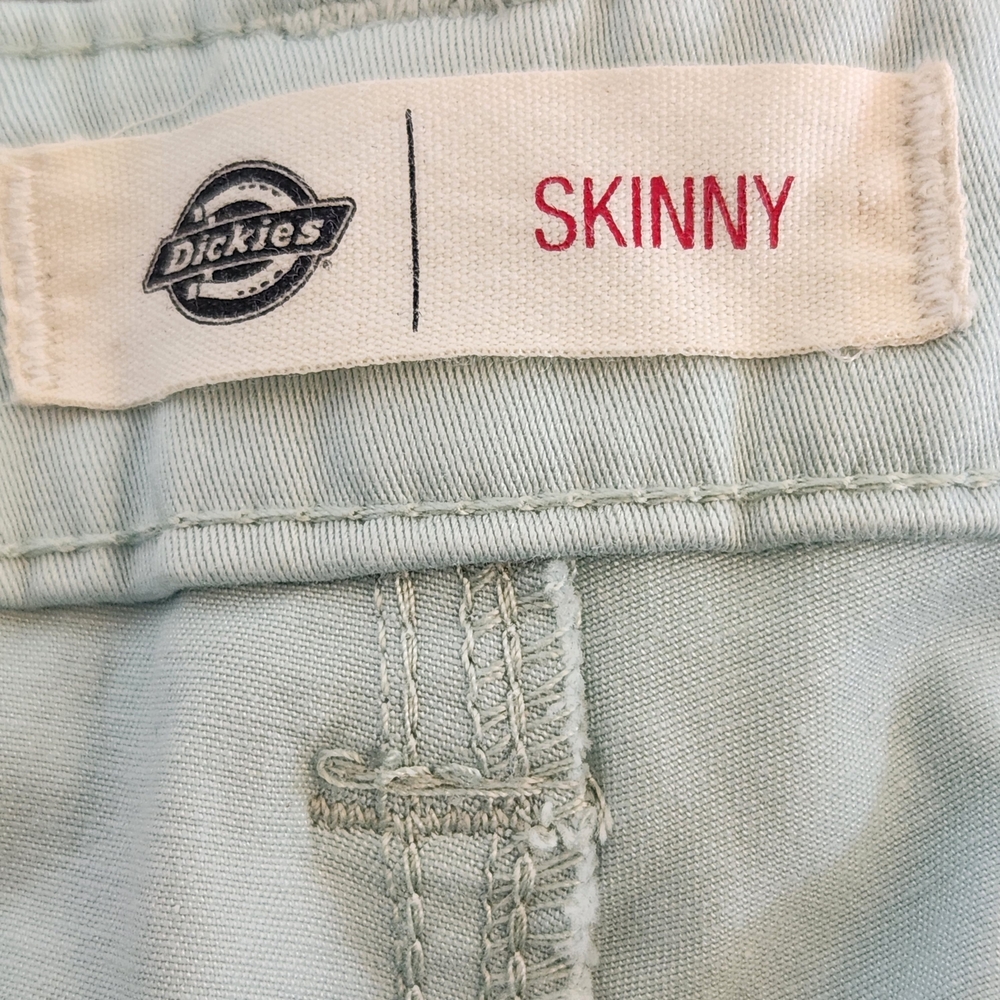 Dickies Mint Green Stretch Twill Skinny Pants Size 8 - Picture 9 of 10